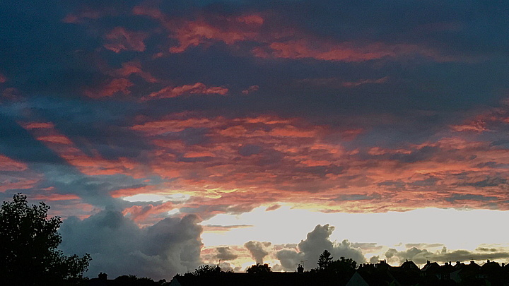 dark clouds at sunset